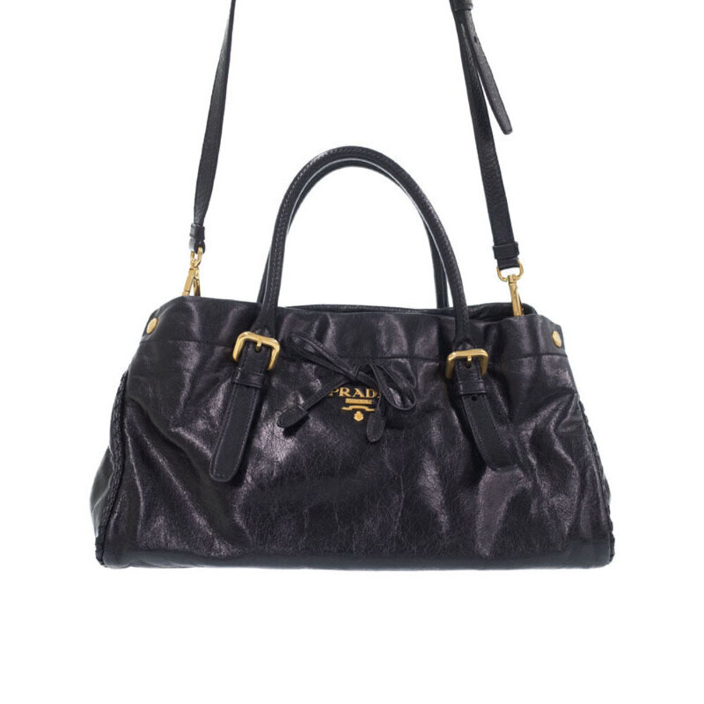 Prada Tessuto bow tote Shoulder bag black